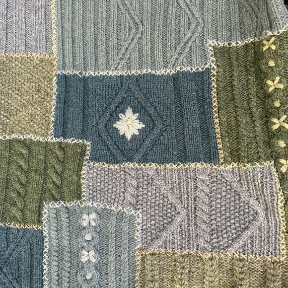 Express Vintage C.IE Internationale 80's-90's Hand Knit Wool Sweater Size S - Picture 3 of 6